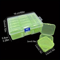 Boîte en plastique transparente de grande taille en gros avec 14 petites boîtes colorées pour le rangement de bijoux, d'outils à ongles et d'accessoires