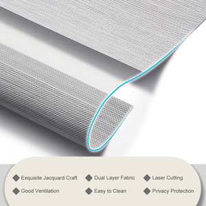 มู่ลี่ม้าลายสองชั้นระบายอากาศได้ดีทั้งกลางวันและกลางคืนสำหรับติดตั้งในตัวหน้าต่าง - Product Image 4