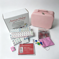 Ensemble complet de jeu de Mahjong américain, 166 tuiles de Mahjong avec dés, jetons, livre de règles, étui de transport, jeu de société Mahjong traditionnel