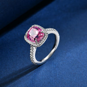 แหวนเงินโรเดียม S925หรูหราสำหรับผู้หญิงเพทายศิลปะหรูหราคลาสสิกแหวนเงิน - Product Image 5