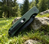 Couteau pliant en acier 8CR18, manche en Micarta, ouverture fluide avec clip de transport profond pour le camping, la randonnée et l'EDC