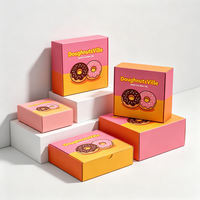 Boîte à donuts en carton biodégradable avec laminage mat de luxe, livraison express 72H, emballage pour boulangerie