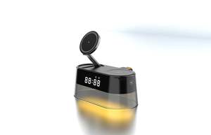 Reloj Despertador Digital Personalizado, el <span class=keywords><strong>Mejor</strong></span> Regalo, <span class=keywords><strong>Cargador</strong></span> Inalámbrico 3 en 1 de Carga Rápida, Luz Nocturna, para Hogar y Oficina - Product Image 3