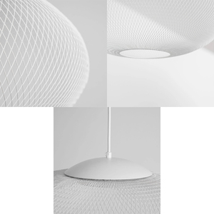 Tối giản lưới lưới dây mặt dây đèn ánh sáng cho phòng ăn cafe văn phòng khung kim loại màu trắng hình cầu phẳng nr2 lưới mặt dây chuyền - Product Image 6