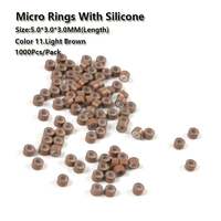 En gros 5mm,4.5mm,4mm Personnalisé Silicone Micro Perles Anneaux Liens Cheveux Appliquer Outil