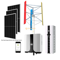 Système énergétique hybride résidentiel hors réseau/sur réseau, générateur éolien et panneaux solaires avec stockage d'énergie pour usage domestique