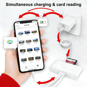 Station d'accueil multi-ports avec lecteur de cartes double TF/<span class=keywords><strong>SD</strong></span>, adaptateur OTG USB 3.0 et connecteurs USB/USB C/8 broches - Product Image 6
