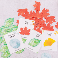 Ensemble de notes autocollantes pour cadeaux d'automne-Bloc-notes à feuilles réalistes de 5 styles, faveur de papeterie pour Thanksgiving