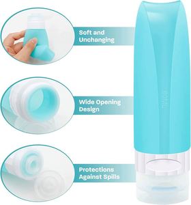 Ensemble d'accessoires de voyage en silicone anti-fuite approuvé, avec logo personnalisé, 4 en 1, pour sous-bouteilles portables - Product Image 4