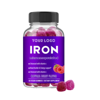Gummies de fer et de vitamines 100 % véganes OEM, complexe de fer haute teneur, supplément de multivitamines véganes pour adultes et enfants
