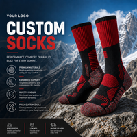 Chaussettes de trekking en laine de haute qualité avec coussinets en terry, soutien de la voûte plantaire, logo personnalisé, chaussettes de randonnée en plein air