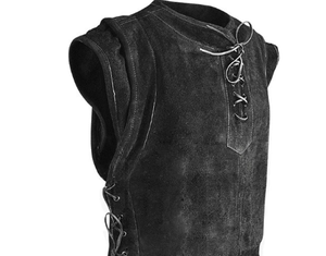 Costume da Arciere Medievale per Adulti, Armatura Pettorale e Outfit Larp in Pelle Scamosciata, Giacca per Uomo, Top per Halloween - Product Image 2