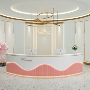 Hiện đại nhỏ đơn giản checkstand thu ngân MDF bảng salon Thanh toán truy cập văn phòng đồ nội thất cong bàn tiếp tân - Product Image 6