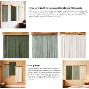 Ultima Novità: Arazzo Boho Fatto a Mano con Striscia in Legno e Design con Nappe, Decorazione da Parete in Stile Nordico - Product Image 6