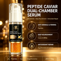 Sérum Anti-Âge Double Chambre OEM ODM au Caviar, Peptides et PDRN, Raffermissant et Hydratant pour Peaux Matures