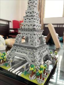 Set mainan blok bangunan edukasi, mainan konstruksi ornamen Menara Eiffel Prancis Paris - Product Image 5