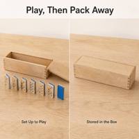 Jeu de dominos en bois avec boîte de rangement, tuiles épaisses et grandes, jeu de table classique pour adultes, seniors, réunions de famille