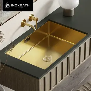 Lavabo sous plan de qualité supérieure sus304 éviers de salle de bain rectangulaires en acier inoxydable