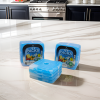 Ensemble de 4 boîtes à lunch minces colorées et fraîches pour enfants