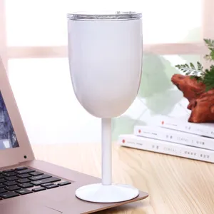 2024 nuovo arrivo unico sublimazione bianco bianco in acciaio inossidabile bicchiere da vino antiscivolo con design personalizzato con coperchio