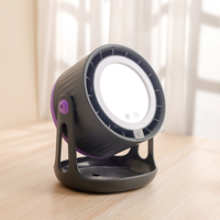 Ventilateur de maquillage avec miroir et lumière LED, ventilateur mural ou de bureau, silencieux, grand débit d'air, rechargeable par USB, ventilateur personnel portable