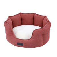 Lit pour chat en fourrure de lapin luxueuse et durable, nid ovale pour animaux de compagnie, amovible, lavable, lit pour chien de haute qualité