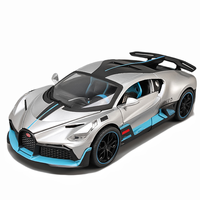 Coche de Metal Fundido a Presión a Escala 1:24, Bugatti DIVO con Sonido y Luz, Modelo de Coche de Juguete con Retroceso, Adorno Decorativo, Modelo de Supercoche