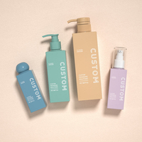 Bouteille d'emballage cosmétique carrée en PET personnalisée de 120 ml/250 ml/500 ml, impression à l'écran pour shampoing, gel douche, lotion - Logo couleur personnalisé