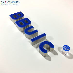 SKYSEEN personnalisé 3D métal lettres <span class=keywords><strong>bleu</strong></span> acrylique signe en acier inoxydable pour extérieur Durable affichage nom de l'entreprise bâtiments bureau - Product Image 1