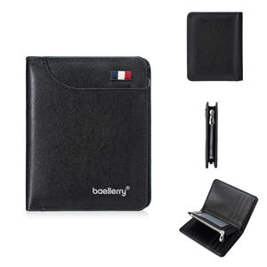 Portefeuille Baellerry pour homme en cuir PU, poche avant, petit portefeuille fin à fermeture éclair, portefeuille d'affaires pour homme, porte-cartes multiples, porte-monnaie - Product Image 2