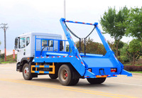 Camion poubelle DongFeng 8-10 m³ à bras oscillant, capacité de bac à déchets, transmission manuelle, pour zones peu peuplées