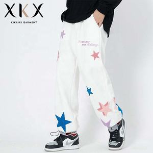 <span class=keywords><strong>2022</strong></span> automne hiver Sports hommes taille haute pantalons de survêtement à la mode tout match ample décontracté droit étoile à cinq branches brodé <span class=keywords><strong>pantalon</strong></span> - Product Image 2