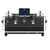 Máquina de Espresso Profesional de Grado Comercial con Doble Grupo, Caldera Doble, Presión de 9 Bares y Funciones Programables
