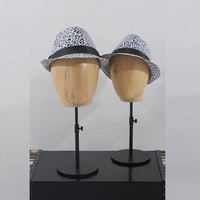 Tête de mannequin en bois pour l'affichage de chapeaux en gros, modèle de tête de mannequin en bois pour boutique