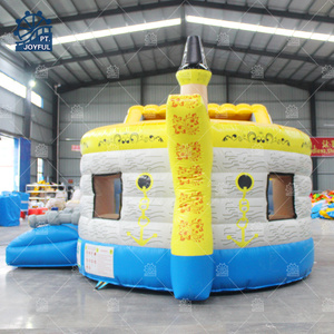 Personalizado enorme equipo inflable casa gorila saltando castillo hinchable gigante Barco Pirata inflable con obstáculo y tobogán - Product Image 2