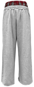 Pantalon de survêtement pour homme MICHI personnalisé, réversible, écologique, à trois bandes, double taille, style streetwear à carreaux - Product Image 4