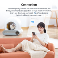 Bac à litière pour chat intelligent autonettoyant de grande capacité de 9L Robot automatique pour chat facile à nettoyer avec contrôle APP pour plusieurs chats