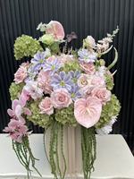 Boule de fleurs artificielle rose et verte personnalisée, centre de table, décoration de table, fleurs en soie pour la décoration de mariage