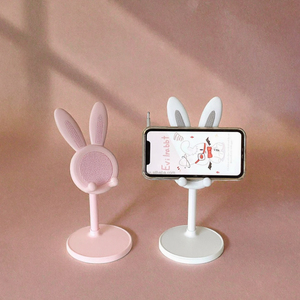 조절 가능한 텔레스코픽 미끄럼 방지 접이식 휴대폰 거치대 귀여운 토끼 디자인 책상용 플라스틱 자석 고정 - Product Image 3