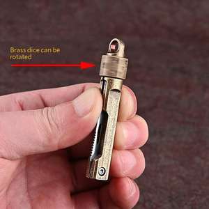Cuchillo de bolsillo multiherramienta pequeño de latón de alta calidad, cortador de caja EDC, Mini llavero, cuchillos plegables con dados, juguete superior - Product Image 3