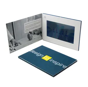 Tarjetas de felicitación con pantalla lcd de 7 pulgadas, regalos de marca de buen diseño, publicidad de negocios, libro, vídeo, Folleto