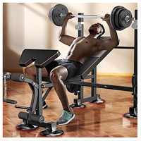 Rak Bench Press CooSport Fitness, Set Barbell Squat Pria, Bangku Fitness Multifungsi, Bangku Angkat Beban