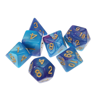 Jeu de dés assortis, ensemble avec sac à cordon noir, style polyhémisphère