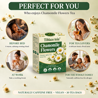 Sachets de thé aux fleurs de camomille pure, directement de l'usine, 45g, 30 paquets, tisane apaisante et relaxante pour le soir et l'heure du coucher, vente en gros
