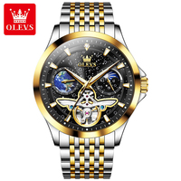 Montres automatiques mécaniques de luxe Olevs 6705, étanches, avec aiguilles lumineuses, pour hommes, Montre Relojes Homme