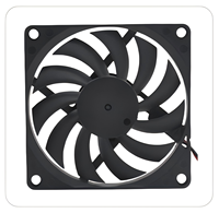 WELLSUNFAN FD08010 80x80x10mm 5V12V24V Axial Brushless Ventilateur de refroidissement plastique 30.25CFM 33.9dBA Bruit pour refroidissement de boîtier d'ordinateur