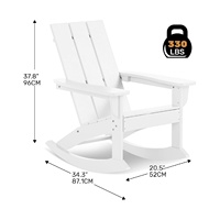 Fauteuil à bascule écologique en HDPE, panneau solide, sans décoloration, sans fissures, inodore, pour patio, camping, pelouse, jardin, cour
