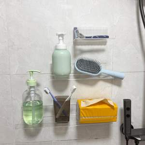 ชั้นวางอะคริลิคติดผนัง ขนาด 15 นิ้ว ชั้นวางหนังสือแบบลอยสำหรับเด็ก ชั้นวางของตกแต่งสำหรับห้องน้ำและห้องนอน - Product Image 2