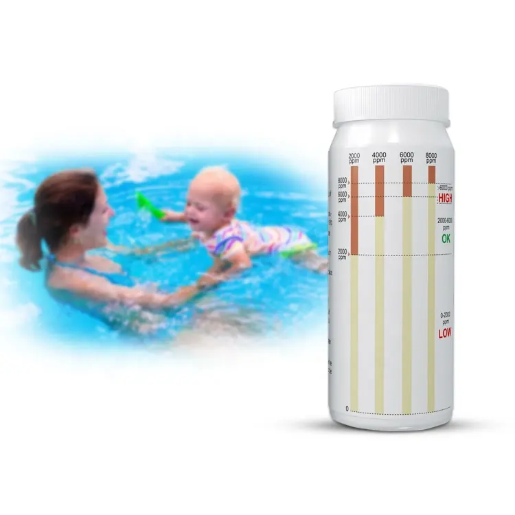 Kits de prueba de agua salada común, aplicado en piscina y bañera de hidromasaje, tratamiento de agua de spa, 20 tiras