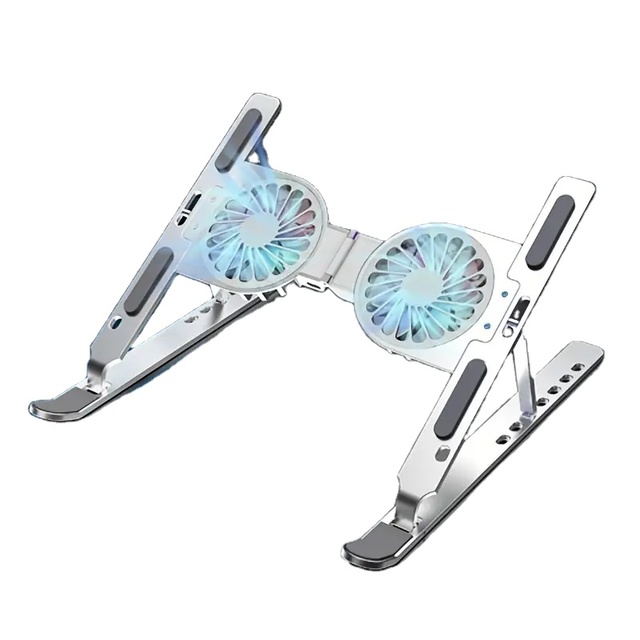 Desk Adjustable Laptop Stand with Cooling Fan Air-cooled Rgb Gaming Notebook Cooler Aluminium Laptop Cooling Pads for 17 Inch